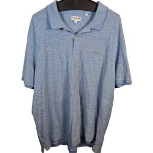 Lacoste Polo Shirt Mens Regular Fit Golf Size 4XL Alligator Crocodile Logo Blue